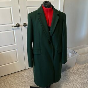 Dark green Zara wool trench coat
